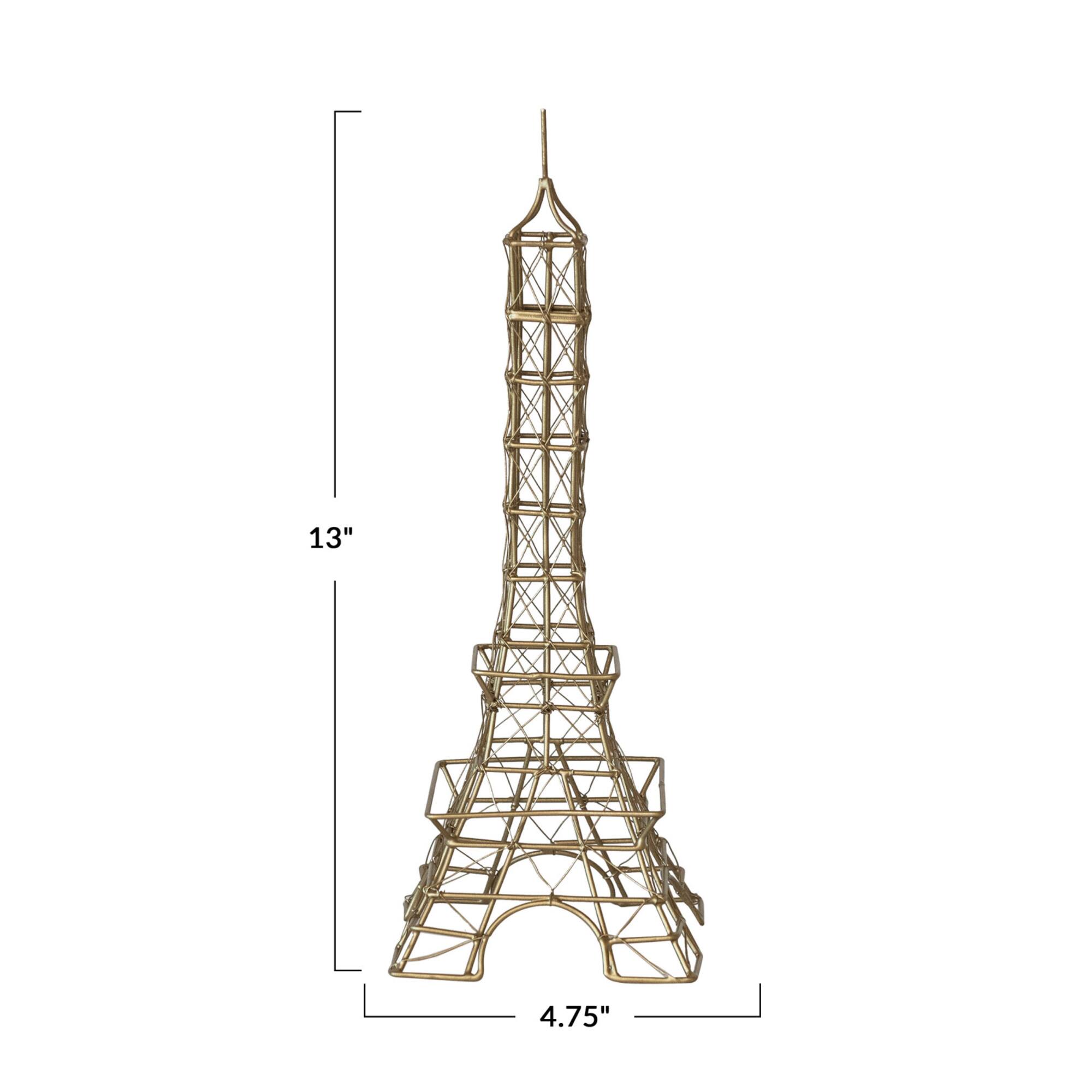 Hello Honey® 13" Antique Brass Decorative Wire Eiffel Tower
